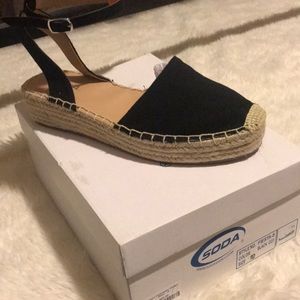 Brand new Soda black Fiesta Espadrilles. Size 10